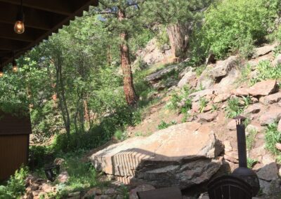 Riverside Retreat Cabin Back Patio View Table